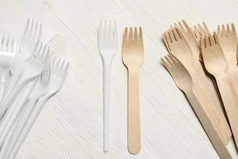 Disposable tableware from natural materials, Stock Photos