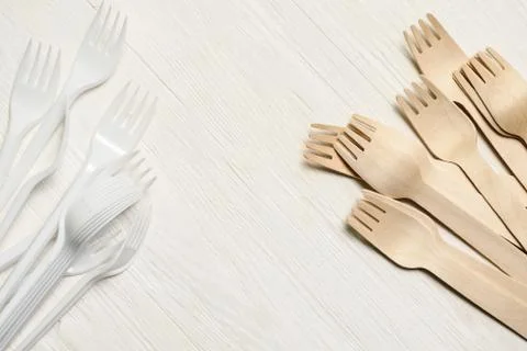 Disposable tableware from natural materials, Stock Photos