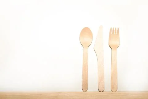 Disposable tableware from natural materials, Foto stock