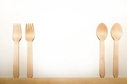 Disposable tableware from natural materials, Foto stock