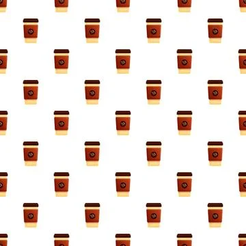 Disposable tea cup vector seamless repeating pattern イラスト素材