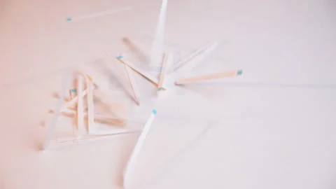 Disposable test strips with litmus papers fall on white background Stock Footage 195749356