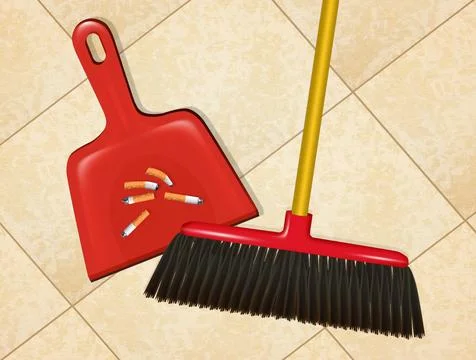Disposal of cigarette butts Stock-Illustration