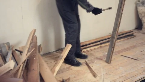 Disposal of old boards. Stock Footage 105803486