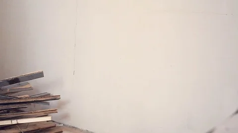 Disposal of old boards. Stock Footage 105803608