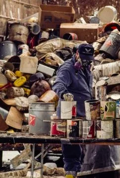 Disposing of Household Paint. Foto stock