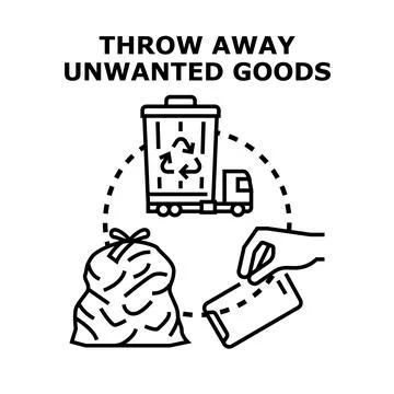 Disposing unwanted goods, garbage, and waste properly Stock Illustration