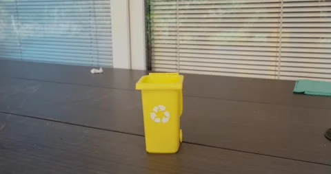 Disposing Used Vape in Recycling Container Stock Footage 345411459