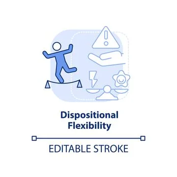 Dispositional flexibility light blue concept icon Stock Illustration