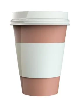 Dispossable coffee cup on white background Illustrazione stock