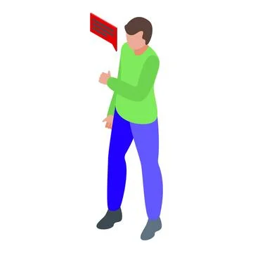 Dispute comment icon isometric vector. Person work anger Stock Illustration