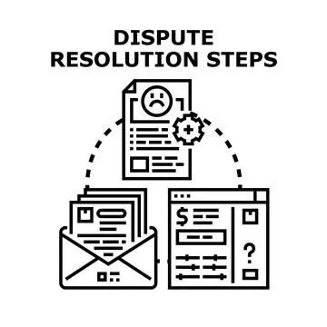 Dispute resolution steps flowchart process concept Stock-Illustration