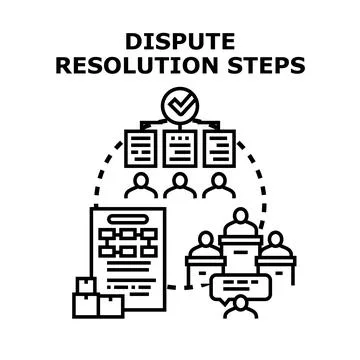 Dispute resolution steps process building business agreement Ilustración de archivo