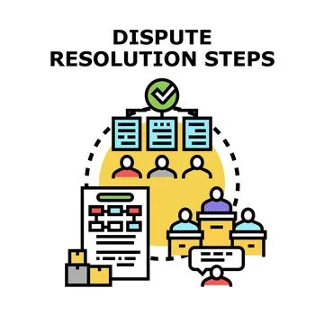 Dispute resolution steps process building business agreement Иллюстрация