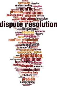 Dispute resolution word cloud Stock Illustration