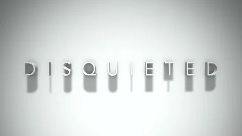Disquieted 3D title animation with shadows on a white background 動画素材 297572177