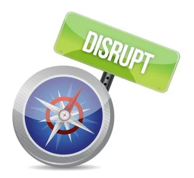 Disrupt on a compass 스톡 일러스트