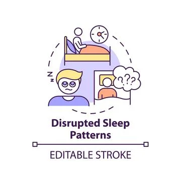 Disrupted sleep patterns concept icon 스톡 일러스트