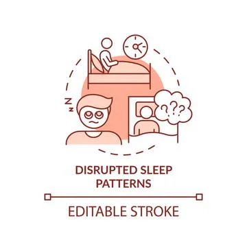 Disrupted sleep patterns terracotta concept icon 스톡 일러스트