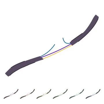 Disruption broken cable vector cartoon graphic Ilustración de archivo