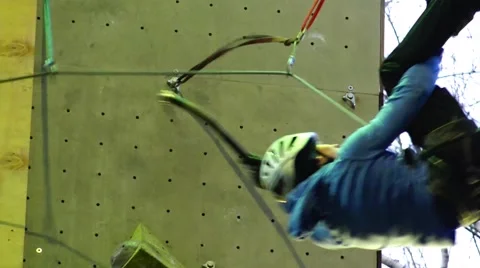 Disruption of the climber with the training of the mountain. Motivation. Success Stock Footage 69034953