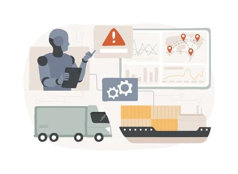 Disruption Forecasting with AI abstract concept vector illustration. Ilustración de archivo