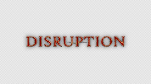 Disruption red text spark lightning cinematic title animation Stock Footage 307304830