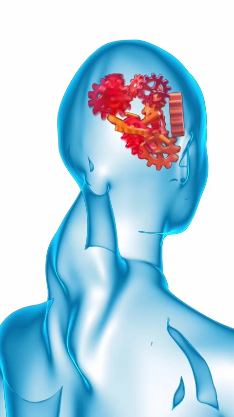 Disruption of work the healthy human brain Video stock 310323839