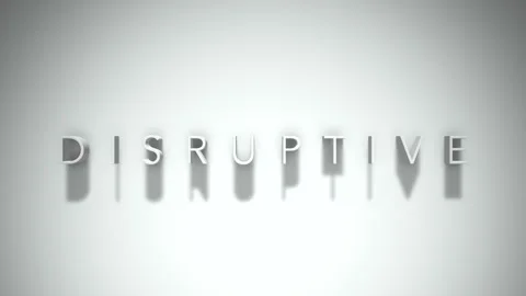 Disruptive 3D title animation with shadows on a white background Stock Footage 297457693