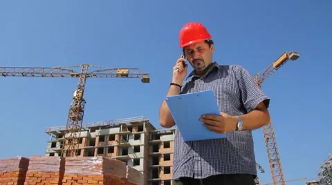 Dissatisfied and angry construction worker Stock Footage 8818842
