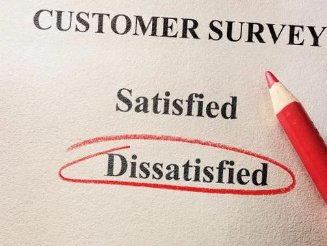 Dissatisfied customer survey Stock Photos