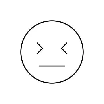 Dissatisfied, emotions icon. Simple line, outline vector expression of mood Stock Illustration