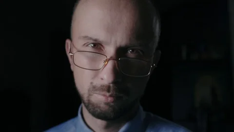 Dissatisfied man with glasses Stock Footage 93846008