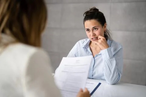 Dissatisfied Worker Job Interview First Impression Mistake Foto stock