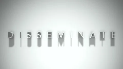 Disseminate 3D title animation with shadows on a white background Stock Footage 297456146