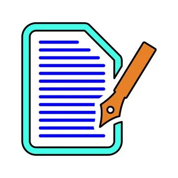 Dissertation, document, essay icon. Stock Illustration