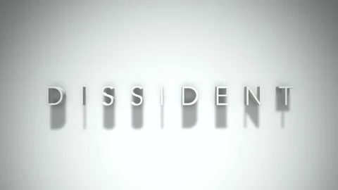 Dissident 3D title animation with shadows on a white background Stock Footage 259393555