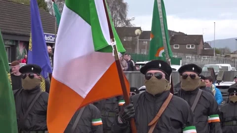 Dissident republican Easter parade held in Londonderry
 Stock Footage 332235122