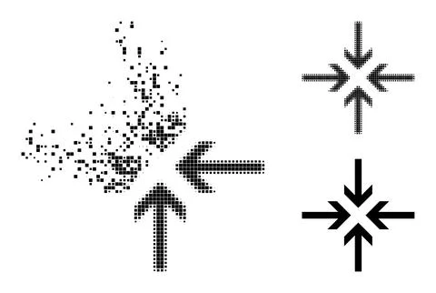 Dissipated and Halftone Dot Reduce Arrows Glyph イラスト素材