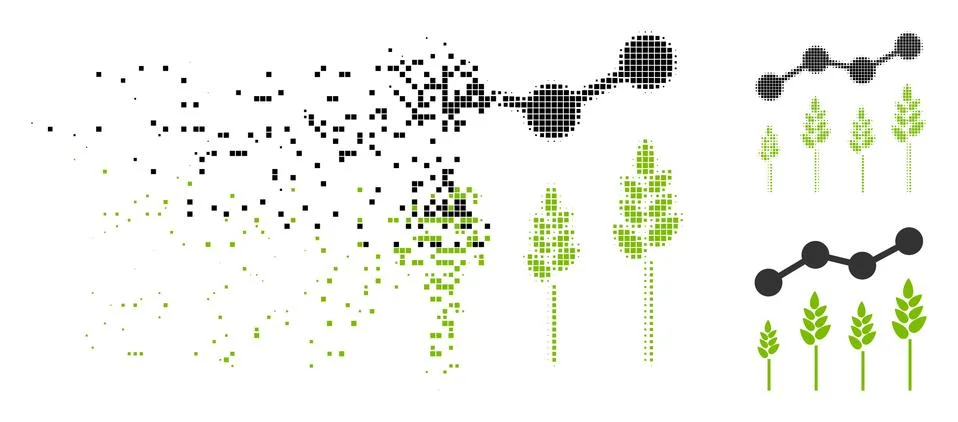 Dissipated Dot Halftone Crop Analytics Icon 스톡 일러스트