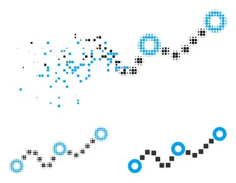 Dissipated Dot Halftone Dotted Chart Icon Illustrazione stock