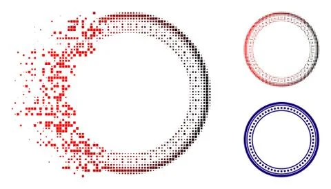 Dissipated Dot Halftone Dotted Round Frame Icon Stockillustratie