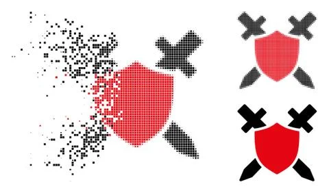 Dissipated Dot Halftone Guard Shield Icon Stockillustratie
