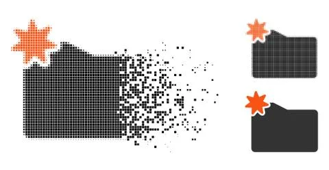 Dissipated Dot Halftone New Folder Icon Stock Illustration