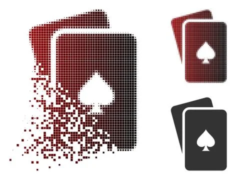 Dissipated Dot Halftone Peaks Playing Cards Icon 库存插图