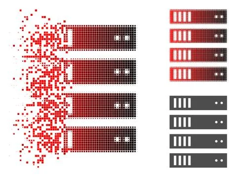 Dissipated Dot Halftone Server Icon Illustrazione stock