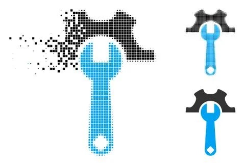 Dissipated Dot Halftone Service Tools Icon Stock Illustration