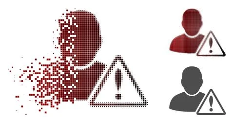 Dissipated Dot Halftone User Warning Icon 库存插图