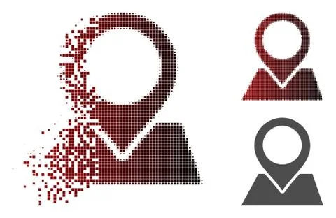 Dissipated Dotted Halftone Map Pointer Icon イラスト素材