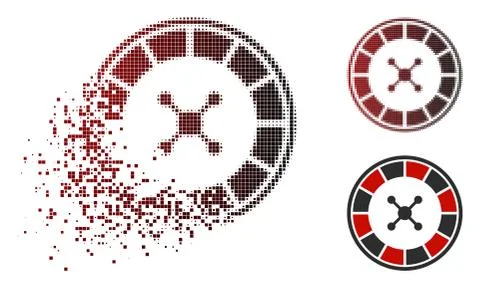 Dissipated Dotted Halftone Roulette Icon Illustrazione stock